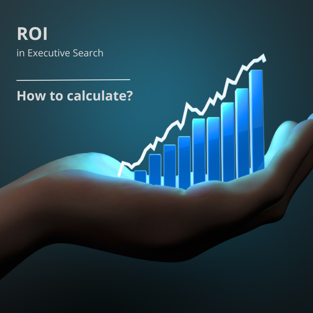 ROI in Executive Search pokazany jako rosnący wykres w dłoni, symbolizujący zwrot z inwestycji w rekrutację liderów