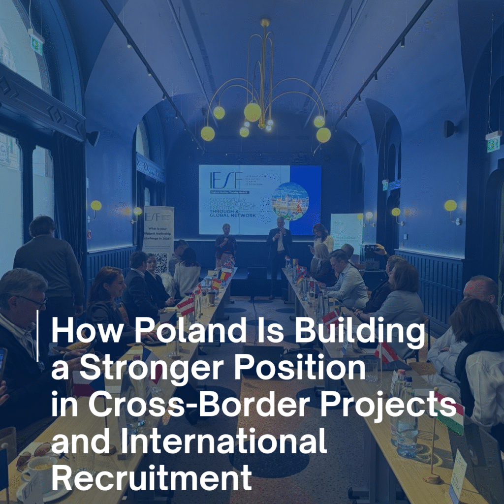 Photo from the regional IESF conference, where Poland presented its experience in cross-border projects and international recruitment
